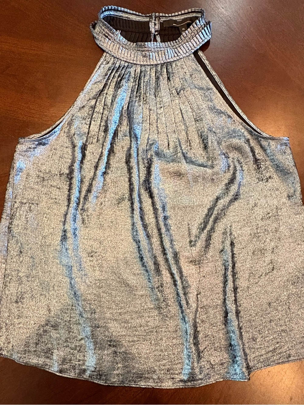 WHBM White House Black Market Metallic Halter Top Shell Size 12 NWT $89